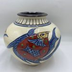 壺屋焼 魚文 壷 [B31356] 壺屋焼 魚文 壷 [B31356] - メルカリ